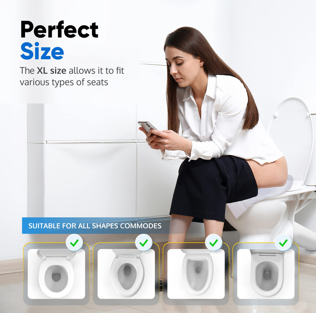 Traletry Toilet Seat Covers Disposable Flushable Travel Pack of 200, XL Biodegradable Paper Toilet Seat Covers for Adults & Kids, Public Restroom, Airplane & Camping Travel Essentials