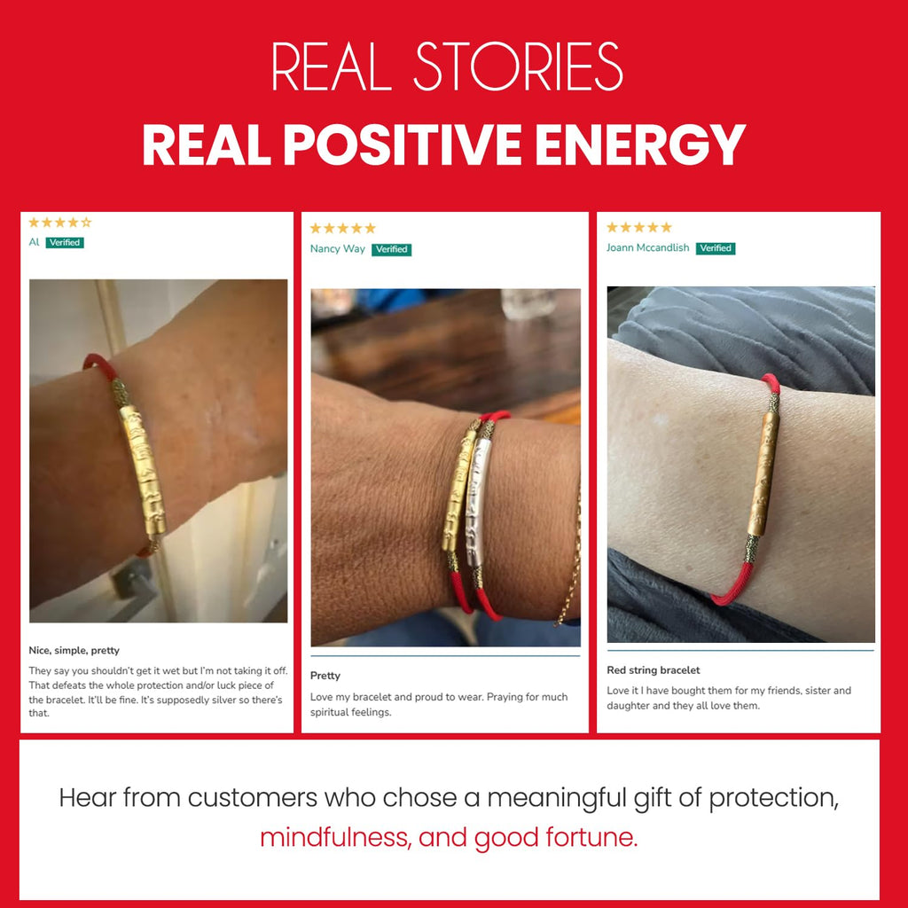 Buddha & Karma Tibetan Red String Bracelet - Handmade Buddhist Lucky Charm for Protection, Good Fortune & Positive Energy - Spiritual Bracelet for Men & Women - Adjustable Bracelets for Daily Wear - Gold