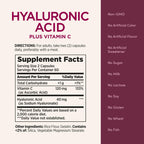 Nature's Bounty Vitamin C and Hyaluronic Acid Supplement, Supports Glowing Skin, Immune Function & Collagen Production, 120 Capsules - 60 Day Supply, Optimal Solutions Supplements for Skin Health