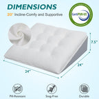 TANYOO Bed Wedge Pillow for Sleep Apnea 7.5Inch Gerd Pillow Patent Dual Layer Triangle Pillow Adjustable Shredded Memory Foam Topper Soft Support Ideal for Acid Reflux, After Surgery, Snoring