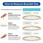 Haqptul 18K Gold/Sterling Silver Plated Tennis Bracelet for Women Men Cubic Zirconia White Gold Diamond 3mm Size 6.5-7.5 Inch