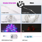 osteplus Fairy Lights Battery Operated String Lights Color Changing 2 Pack