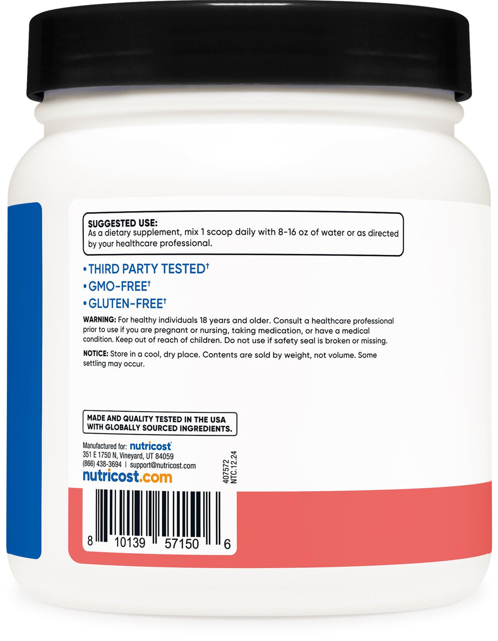 Nutricost BCAA Powder 2:1:1 (Watermelon) - 60 Servings
