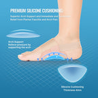 Fit Geno Arch Support for Plantar Fasciitis Pain Relief - Upgraded Non-Slip barefoot arch support for women - Adjustable Compression brace w/Gel Pads for Flat Feet High & Fallen Arch, Nude