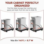 ANASTA Under Sink Trash Can Pull Out Trash Hidden for 30-50 Qt 7-13 Gallon
