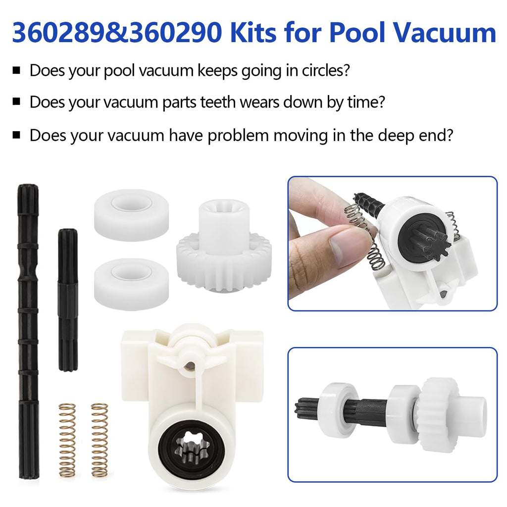 360289 Left Drive Kit & 360290 Right Drive Kit Pool Cleaner Bearings Tune Up Kit for Pentair Kreepy Krauly Rebel & Kreepy Krauly Warrior Pool Automatic Suction Cleaners/Vacuum Drive Axle Assembly