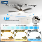 Amico 52 Inch Smart Ceiling Fans with Lights, Downrod Mount, WiFi, Black
