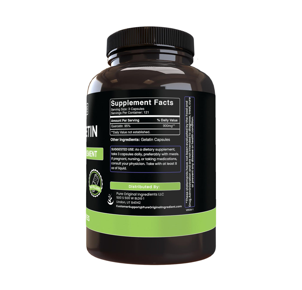 Pure Original Ingredients Quercetin (365 Capsules) Always Pure, No Additives Or Fillers, Lab Verified