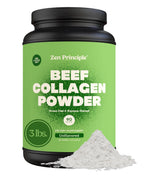 Zen Principle Grass-Fed Agglomerated Hydrolyzed Collagen Peptides 3 lb. Anti-Aging Protein Powder for Healthy Hair, Skin & Joints. Paleo and Keto Friendly, GMO and Gluten Free, Pasture-Raised Bovine.