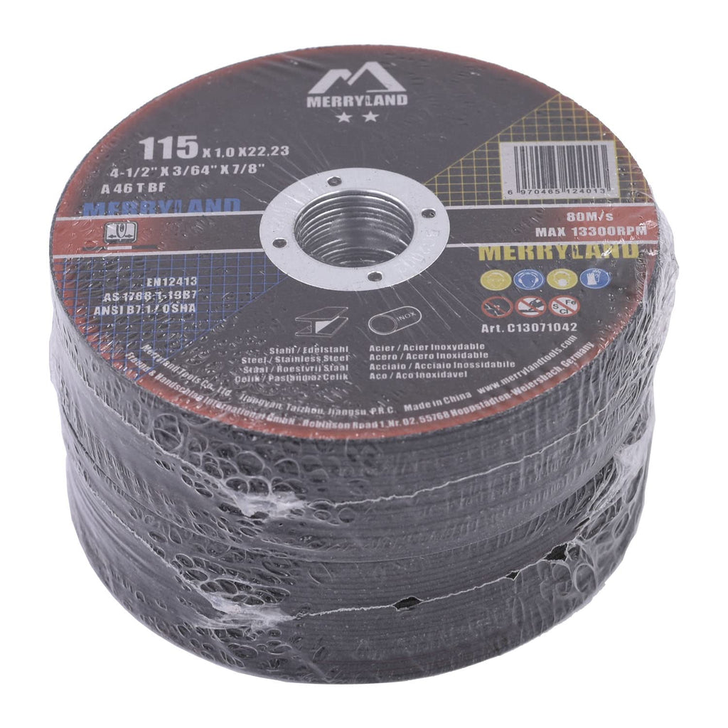 Merryland Cut Off Wheel 4 1/2 inch for Angle Grinder, Metal Cutting Wheel 4.5 X .045 X 7/8 Ultra Thin 50 Pack, Iron Stainless Steel Cutting Disc, Craft-Line C13071042