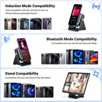 Induction Speaker with Phone Stand 5 in 1 Wireless Bluetooth Audio Black