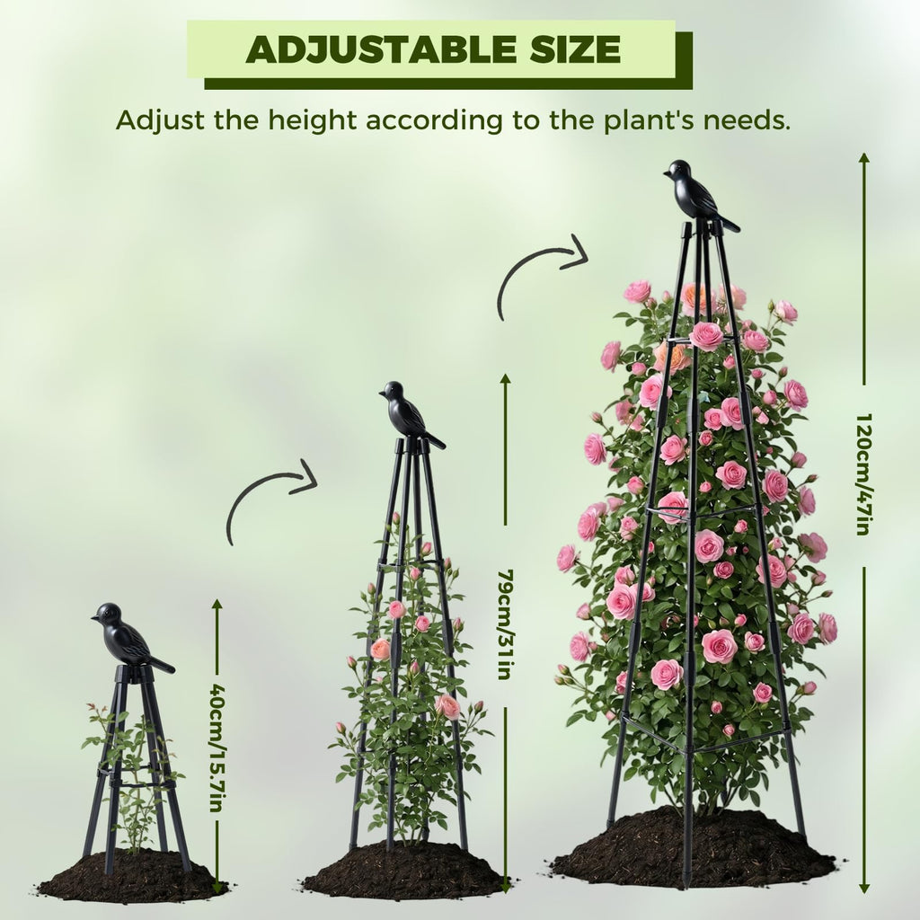 2 Pack Cucumber Trellis, 4FT Cucumber Trellis for Raised Bed, Garden Obelisk Trellis for Climbing Plants Outdoor Rustproof Plants Support for Flower Vine Vegetable Tomato Cage,Potted Plants