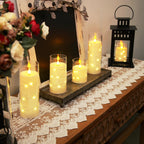 Homemory Flickering Flameless Candles, Ivory LED Pillar Candles with Remote
