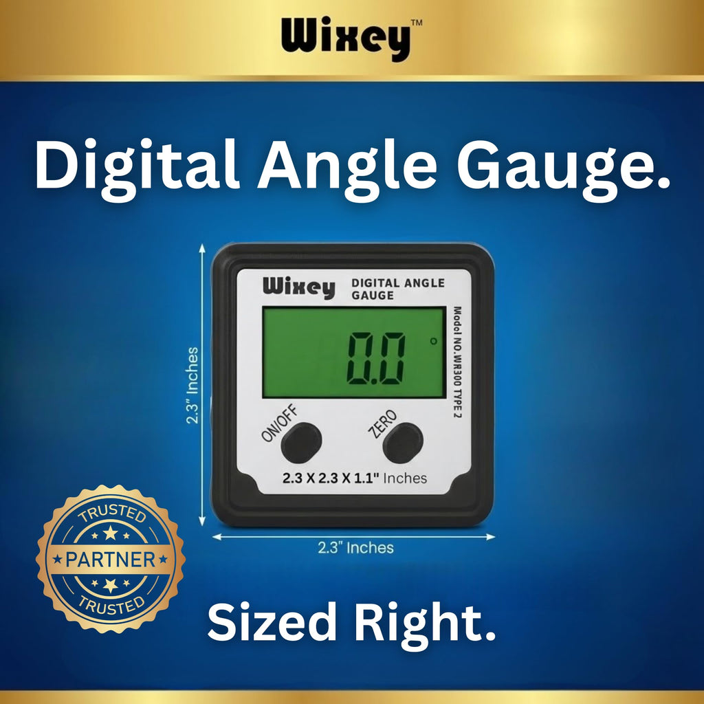 Wixey Digital Angle Gauge | Digital Angle Finder for Table Saw & Miter Saw (Magnetic) – Precision Bevel & Compound Angle Measuring Tool for Woodworking with Backlight