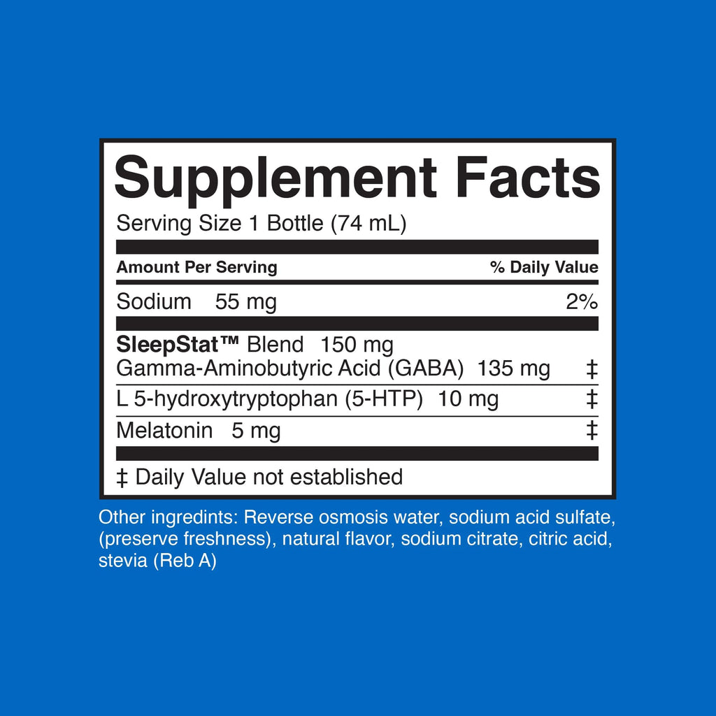 Dream Water Sleep Shots (12 Count) Sleep Aids for Adults - 5mg Melatonin, GABA, 5-HTP - Natural Snoozeberry Flavor (Blue Raspberry) - Liquid Melatonin Supplement - Zero Sugar & Gluten Free - 2.5 oz