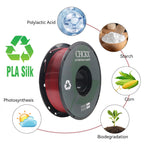 CHCKX PLA 3D Printer Filament, Dual Color Silk PLA Filament, Dimensional Accuracy +/- 0.02 mm, 1 kg Spool(2.2lbs), 1.75 mm,Black Red