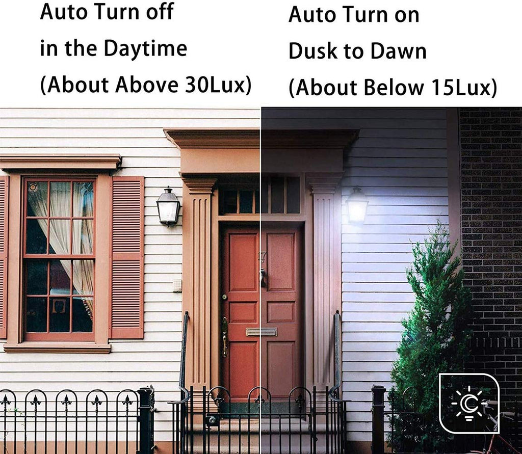 Aukora Led Dusk to Dawn Light Bulb 4 Pack, 12W (100-Watt Equivalent 1000lm) Smart Sensor Light Bulbs Indoor E26/E27 6000K Daylight A19 for Porch Yard Garage Garden Patio Outdoor (Cool White)