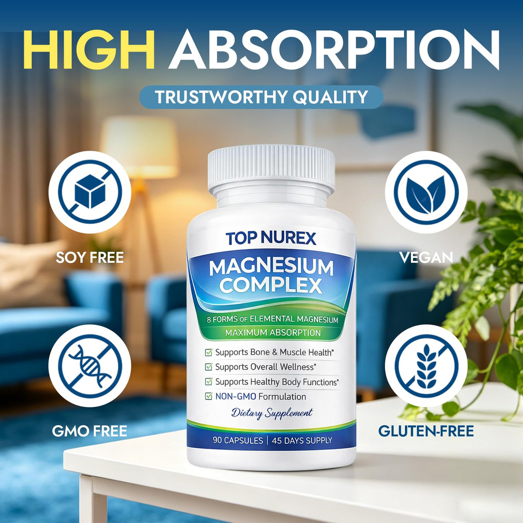 Top Nurex Magnesium Complex 1000 mg, 90 Capsules