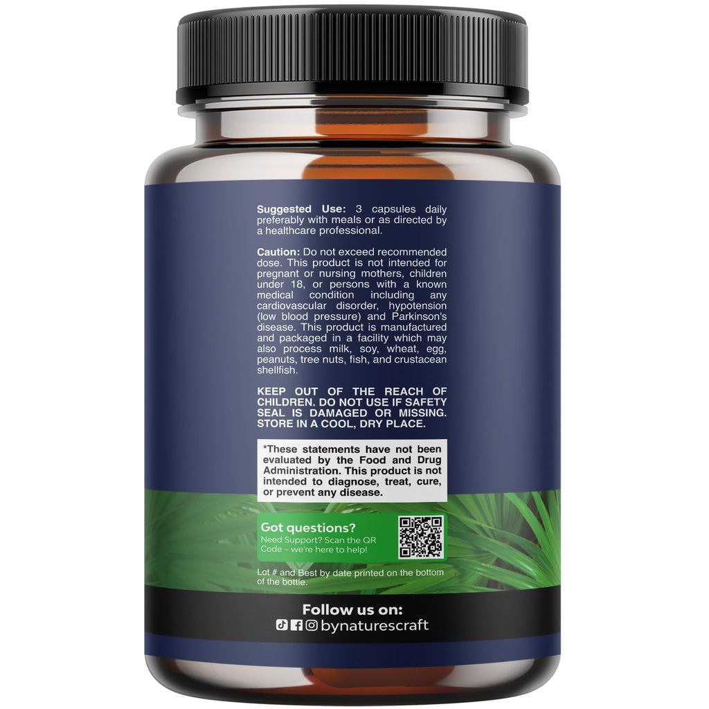 Herbal Prostate Supplement for Men - Potent Pygeum and Saw Palmetto Extract with Beta Sitosterol & Green Tea for Urinary Tract Support - Male Health Blend for Frequent Urination - 90 Capsules