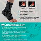 INDEEMAX Ankle Brace Compression Sleeve for Women & Men, Ankle Support Copper Infused Ankle Brace for Sprained Ankle, Plantar Fasciitis Sports, Achilles Tendonitis Pain Relief, Sliver Black, S