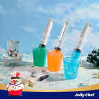 JOLLY CHEF 60 Pack Jelly Shot Syringes with Lids 2 oz Containers