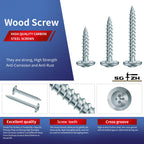 #8 x 2 Inch Wood Screw 500Pcs Alloy Steel Standard Thread Truss Head Fast Self Tapping by SG TZH