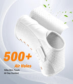 WHCOOL Slim-Fit Ankle Brace for Sprained Ankle, Quick Lace Up Ankle Support for Women Men with 2 Auto-Shaped Pads, Air Fabric Cool Ankle Stabilizer for Injury Recover, Running,Sports,White，XL