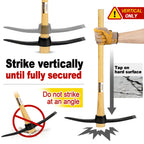 Nohovu Pickaxe with Wood Handle, Heavy Duty Forged Steel Pick Axe for Digging, 36 Inches (406I)