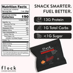 Flock Keto Chicken Skin Chips | Hattie Bs Nashville Hot Flavor | Keto Friendly, Low Carb, High Protein, Flavor Packed, Gluten Free Single Serve Snack | (2.5oz) 4-Pack