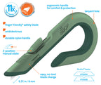 Slice Box Cutter, Heavy Duty Utility Knife, Safe Ceramic Blade Lasting 11x Longer than Metal, Sage, Combo Pack