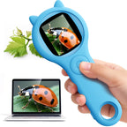 Ashfly Kids Magnifying Glass Educational Science Kit - Mini LED Pocket Microscope for Kids(3-10 Years) - Durable Design - Ideal Gift for Girls (Blue)