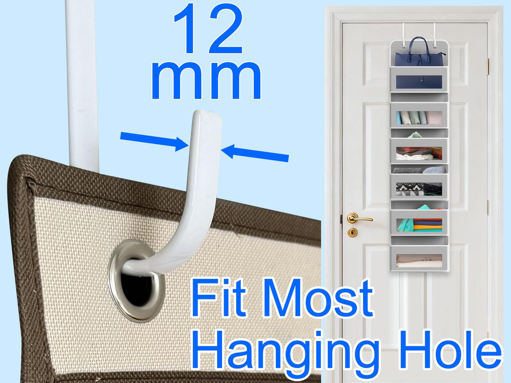 Mars-Rock Single Over Door Steel Hooks 4 Pack Fit 1-3/8" Door 5.5" White