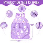 UZIDBTO 12" Baby Doll with Flower Pattern Backpack Carrier,12 Inch Realistic Baby Dolls with Clothes and Accessories Hanky Pacifier Bottle Diaper Toy Pretend Play Collection for 3+ Child Girls Gifts