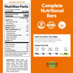 Extend Sugar Free Protein Bars, Perfect Diabetic Snacks, High Protein and Fiber, Hunger Control & Steady Energy, Low Carb, Keto Friendly (Peanut Butter)