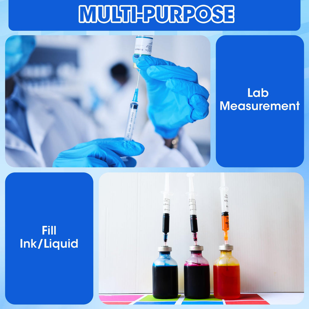 5ml 22 Gauge 32mm Syringe for Scientific Labs,Luer Lock Disposable Syringes, Individually Wrapped
