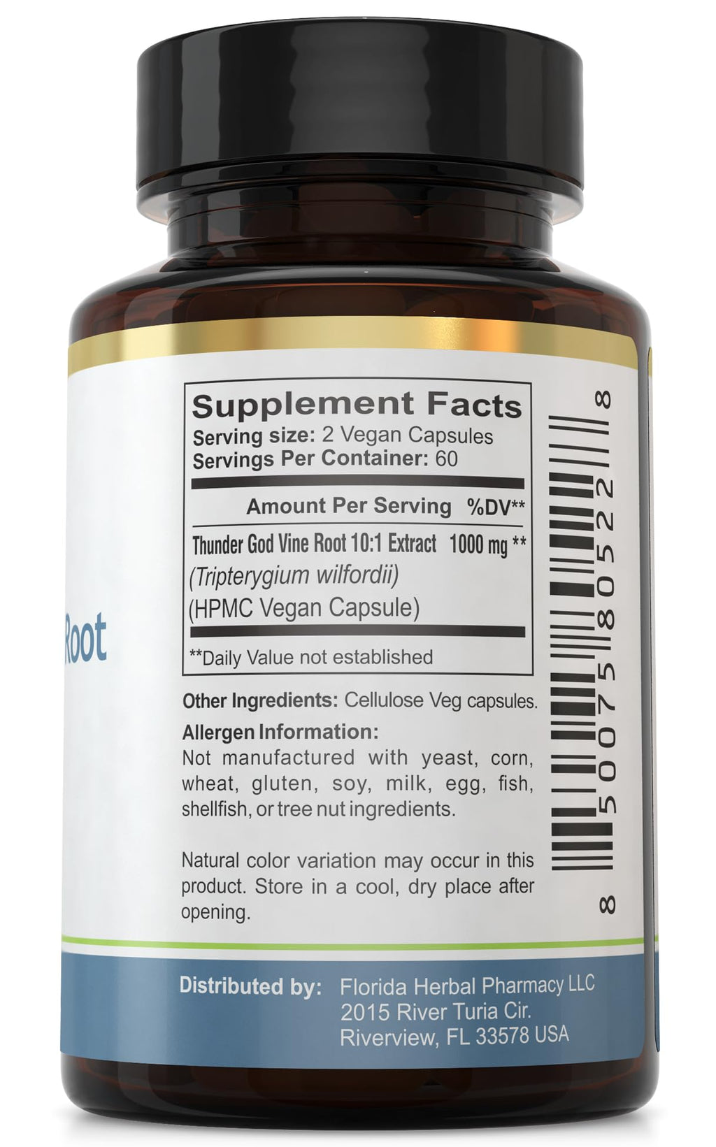 Thunder God Vine Root Extract Supplement Capsules 10:1 (120 Capsules)