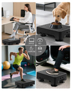 LIFTOZA Adjustable Step Stool for Adults, Bed Step Stools, 600 LBS Capacity Safety Wide Step Platform, Indoor and Outdoor Steps for Seniors, Non-Slip Stepping Stool Elderly Assistance, Black