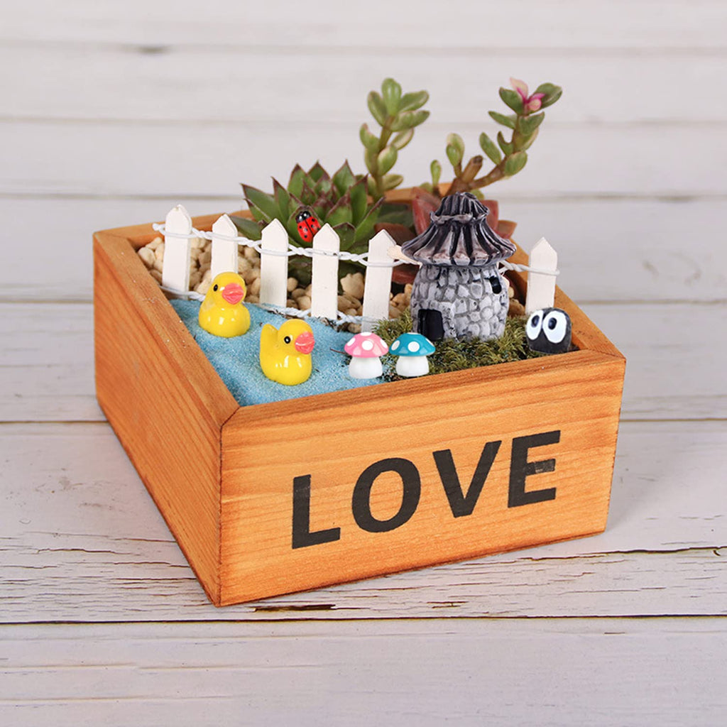 Homlone 105 Miniature Fairy Garden Accessories, Fairy Garden Kit, Fairy Garden Animals, Miniature Figurines, Micro Landscape Ornaments Kit, Garden DIY Kit for Dollhouse Decoration Plant House Decor