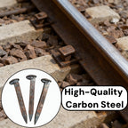 5 Pack 6.5 Inch Railroad Spikes Carbon Steel Large Size, Heavy Duty Bulk Metal Railway Spikes Rusting Blacksmithing Gifts for Knife Forging, Home Garden Art Decor, Outdoor Stakes Hang