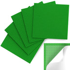 Pokiiulk Classic Baseplates, Peel and Stick Base Plates for Building Bricks, Compatible with Major Brands, Self-Adhersive Base for Bricks 10" x 10", 6 Pack Green