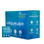 Waywewipe On-The-Go Flushable Wet Wipes, 60 Count XL Individually Wrapped Adult Wipes, Hypoallergenic 100% Plant Based Septic Safe, Travel Size Cleansing Cloth for Men & Women, Fragrance Free (60 Ct)