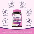 Doctor's Recipes Women's Probiotic, 120 Caps 50 Billion CFU 16 Strains, with Organic Cranberry, Digestive Immune Vaginal & Urinary Health, Shelf Stable, Delayed Release, No Soy Gluten Dairy