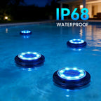 Flacchi Solar Lights Outdoor Waterproof - 2-in-1 Solar Powered Ground Lights Outdoor Solar Disk Light Landscape Light for Deck Step Patio Yard Pathway Walkway Driveway Garden (Blue, 12 Pack)