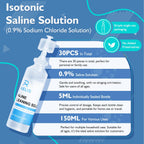 RAELIS Saline Solution, 150ml /5.28 FL OZ Normal Solution for Multiple Household Uses, 5ml Each, 30 per Box