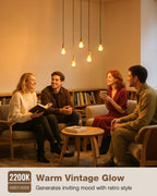 Lafoy A19 Amber 2200K Soft Warm E26 Light Bulbs, Dimmable Vintage LED Edison Bulbs 60 Watt Equivalent, 550 Lumen Medium Base Lightbulbs, Antique Old-Fashioned Style 60W Replacement, 120V 12 Pack