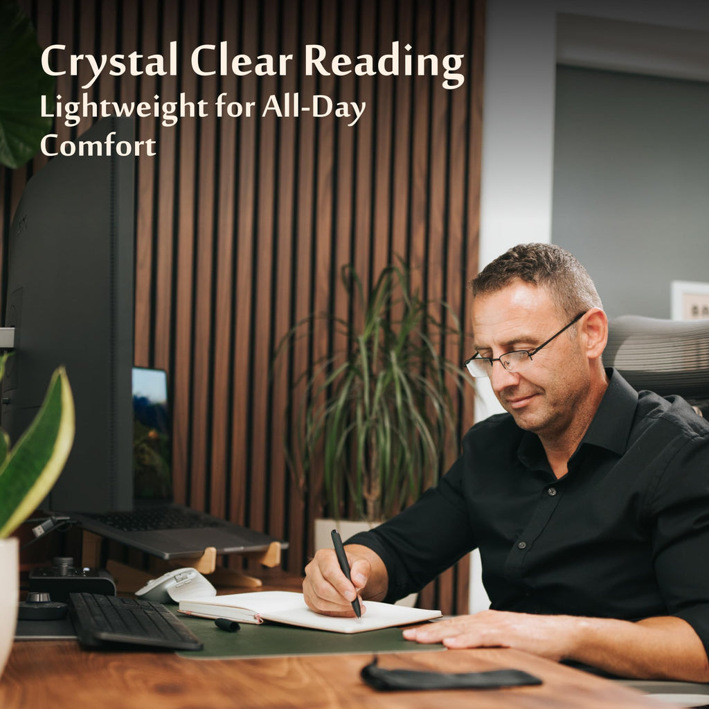 TruVision Readers 3 Pk - Gunmetal Metal Frames and Clear Acrylic Lenses 2.50