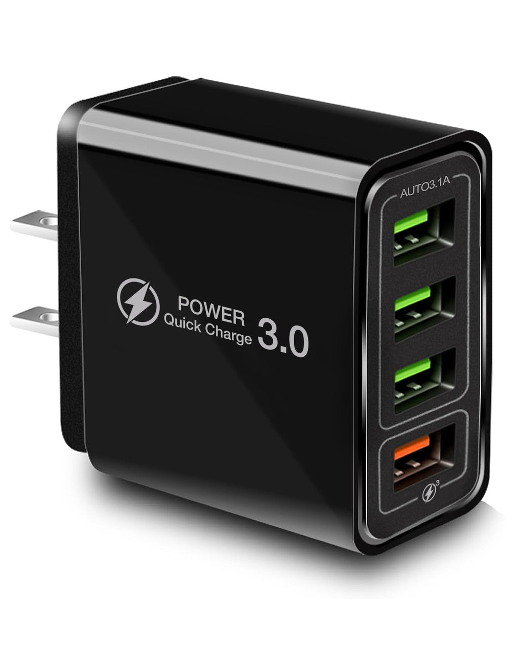 Ulti Charger 4 Ports with Quick Charger Boltz Pro Lightning Fast Charger Fast Charging Block for Smart Phones, Tablets, Devices with Multiple Ports | Wall Charge for Travel & Home