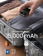 HELLEE 15000mAh Portable Charger Power Bank, 45% Smaller Built-in 4 Cables