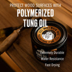 Walrus Oil - Polymerized Tung Oil. 100% Natural, VOC-Free, Heat Bodied, Fast Curing Wood Sealer and Finish. Food-Contact Safe, 16oz Can