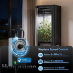 Hon&Guan 6 Inch Inline Booster Duct Fan with Speed Controller - 345 CFM Airflow with 19.2W Ultra-Low Power and Low Noise
